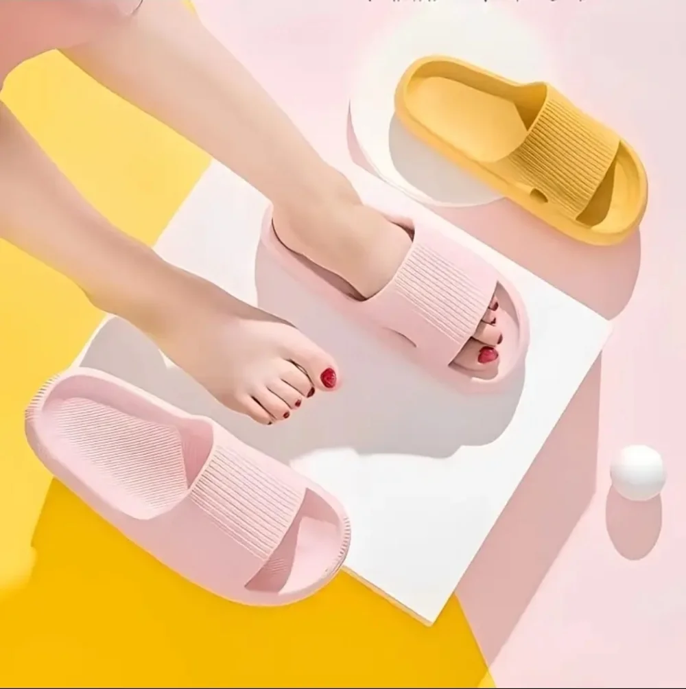 EVA Cloud Slides | Soft Ribbed Shower Slippers | True to Size | Multiple Sizes